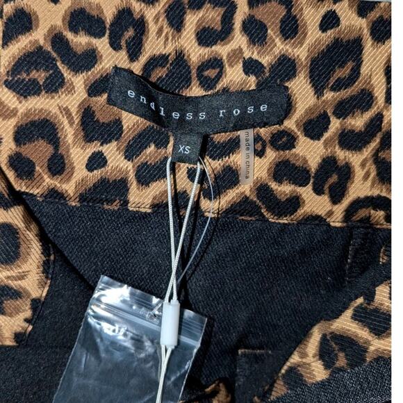 NWT Endless Rose High Waist Band Leopard Print Mini Skirt XS - Picture 6 of 12